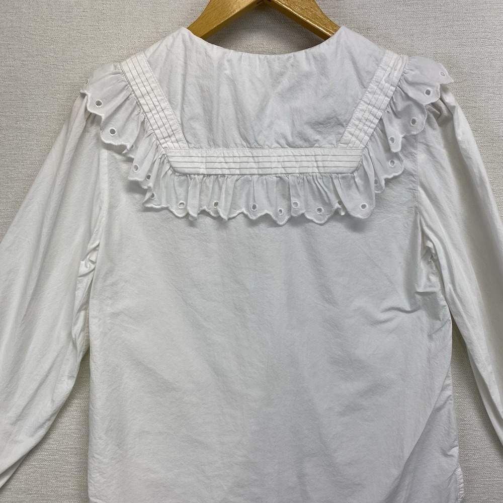 Zara White Ruffled Blouse - Picture 4 of 10